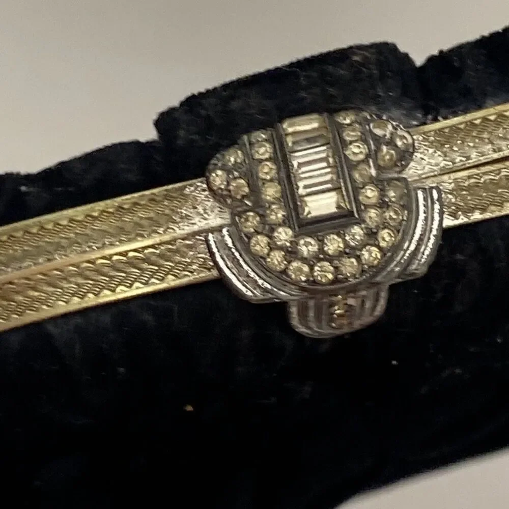 Vintage Black Velvet‎ Art Deco Clutch Rhinestone Clasp Evening Bag Pouch Purse